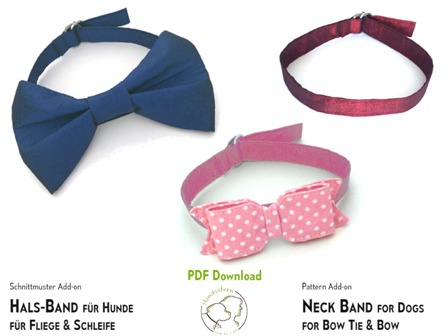 Band collar for bow tie and bow